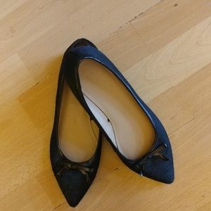 JOE FRESH BALLET FLATS SZ. 7 CALF HAIR BLK